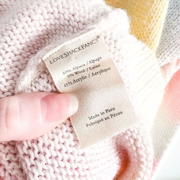 LoveShackFancy Naveen V-Neck Pullover Alpaca Blend Sweater in Tie Dye Fairy Tale - Picture 8 of 8